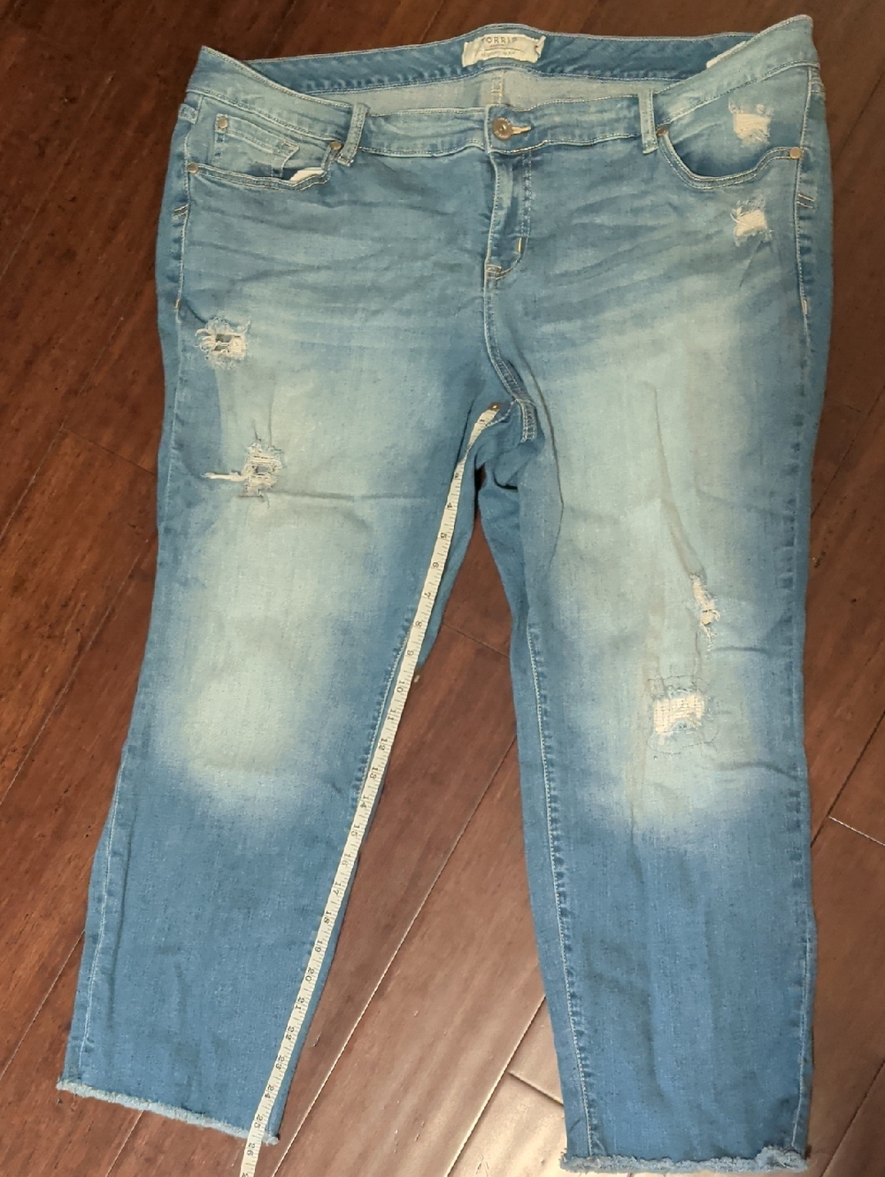 Torrid denim distressed ankle crop